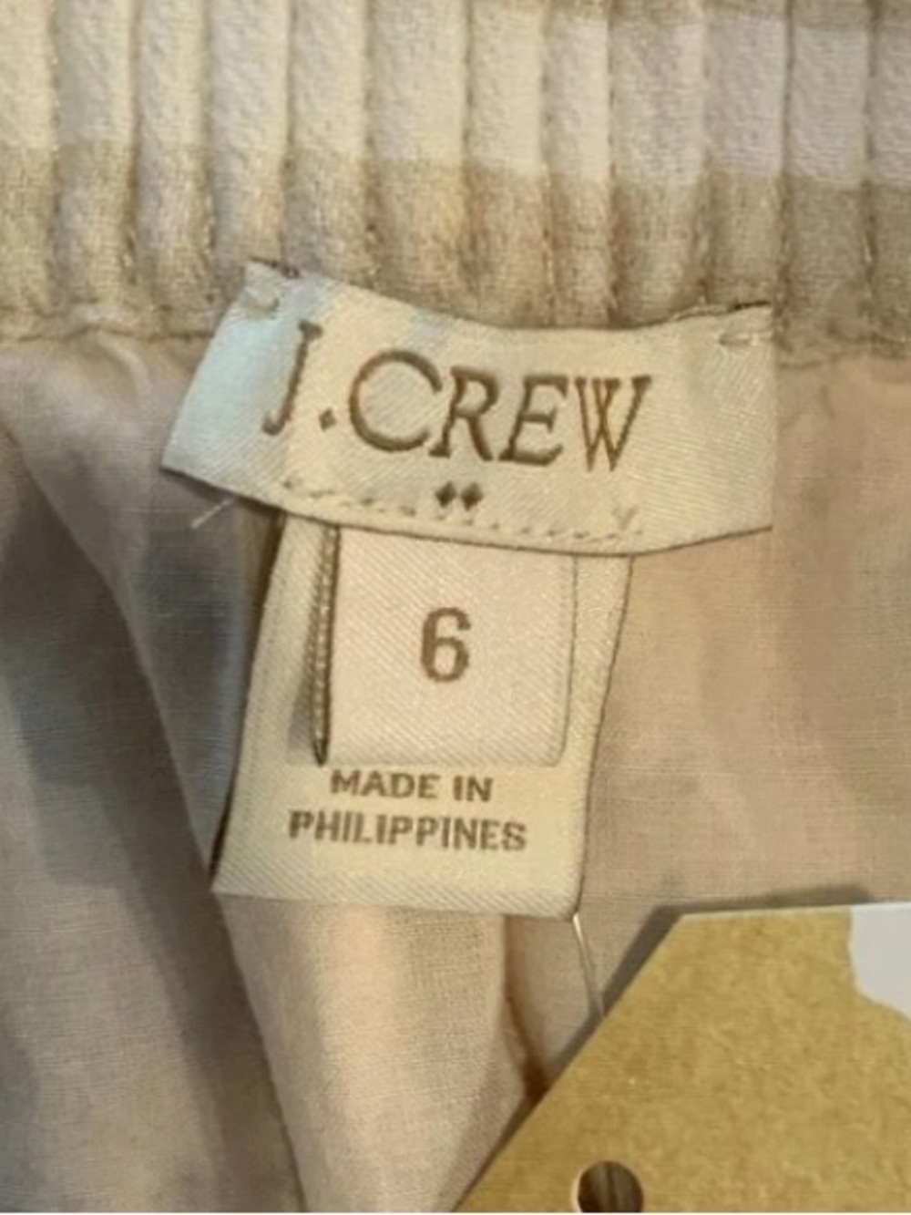 J Crew Linen-Blend Striped Elastic-Waist Mini Skirt - Cream/White - 6 - Picture 6 of 6